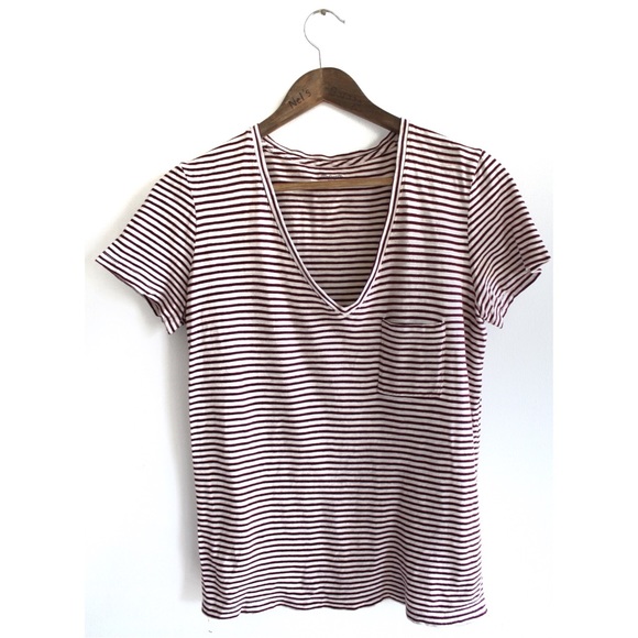 Madewell Preowned Striped Short Sleeve Top Small - Picture 1 of 5